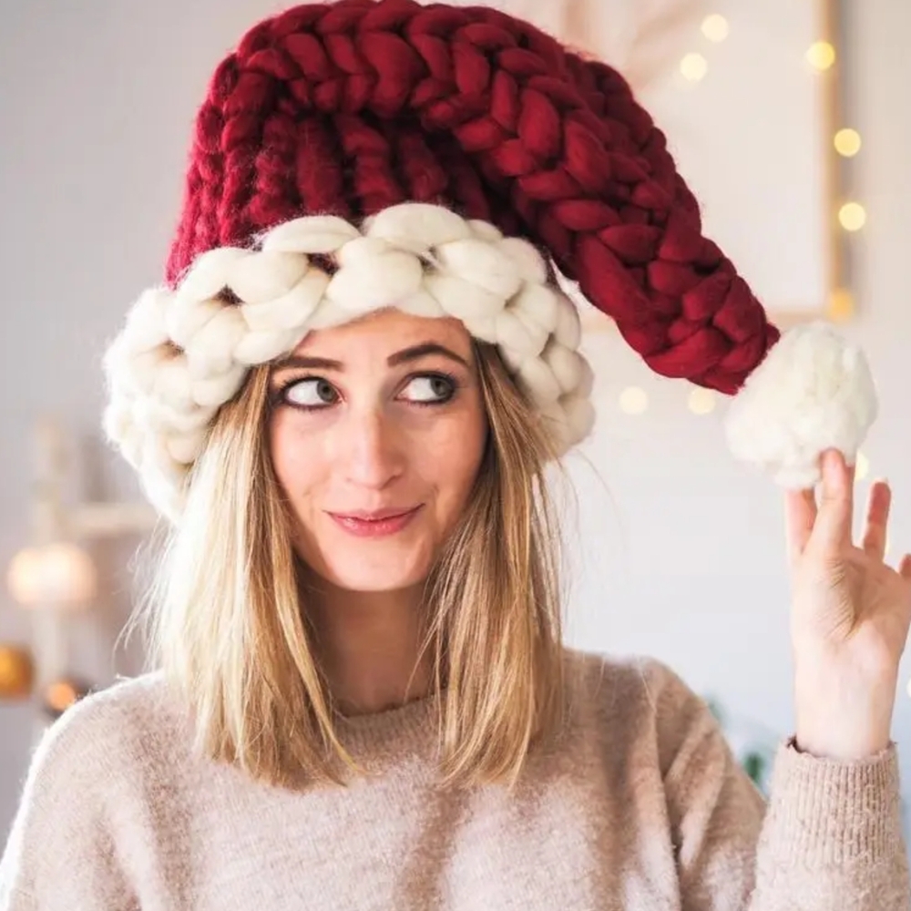 NWT Chunky Knit Santa Hat
